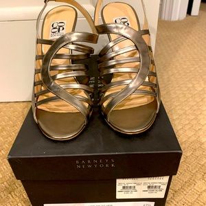 Barney’s New York slightly worn dark silver shoes